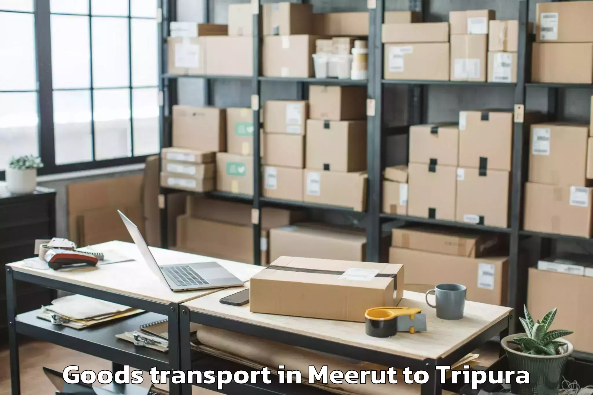 Book Meerut to Khowai Airport Ixn Goods Transport